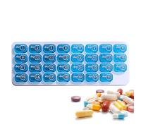 Monthly Pill, 31 Day Pill Box, Small Portable Medicine Case with Transparent Compartments, Easy Fill, for Seniors, Travellers, Daily, for Camping, Gym, Business Trip