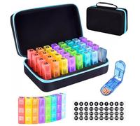 Monthly Pill Box Organiser,3 Times a Day,31 Days Pill Box with Hard Shell Case,Travel with 32 Daily Compartments,One Month Container with Cutter