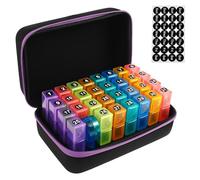 Monthly Pill Box Organiser 3 Times a Day with Portable Travel Case 30 Day Tablet Organizer One Month Medicine Storage Box Vitamin Meds Fish Oil Supplement Container