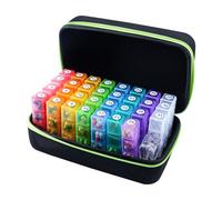 Monthly Pill Box Organiser 4 Times a Day with Pill Cutter, Large Capacity 31 Day Medicine Tablet Dispenser, Portable Travel Medicine Case for Travel Vitamins Supplements Storage