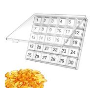 Monthly Pill Box Organizer - Environmentally Conscious, Pill Case Portable Small Weekly Travel Pills Organisers, Large Compartments Medicine Organizer | Personal Pills Organizers for Outdoor Traveling