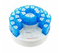 Monthly Pill Organiser Box with Pill Cutter, Pill Organizer 4 Times a Day, 31 Day Pill Organizer, Multiple Daily Doses, Removable Compartments, Hard Case Dispenser, Extra Large Case