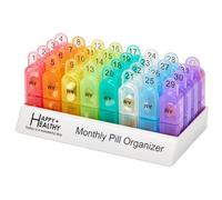 Monthly Pill Organizer 2 Times a Day, 30 Day Pill Box AM PM, Morning and Night One Month Pill Box Organizer with Daily Removable 31 Day Pill Organizers and Organizing Tray