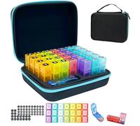 Monthly Pill Organizer 3 Times a Day,Pill Box with Pill Cutter&Travel Case | Large Medicine Organizer for Seniors,Vitamins & Supplements,Portable 31 Day Medication Dispenser(Blue)