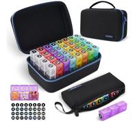 Monthly Pill Organizer 3 Times a Day with 7 Day Portable Medicine Organizer Bag, Large Pill Box with 32 Daily Compartments, 30 Day Pill Box, Pill Organizer
