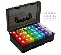 Monthly Pill Organizer 31 Day, Colorful Pill Box with AM/PM Compartments, Large Medicine Organizer with Labels Colorful