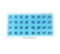Monthly Pill Organizer 31 Day for Travel Supplements Vitamins Medications Blue