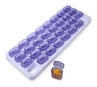 Monthly Pill Organizer - 31 Day Pill Organizer with Large Removable Medication Pods, Portable Pill Case Box and Holder for Daily Medicine and Vitamins for Travel, Purple