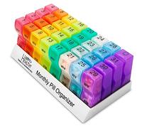 Monthly Pill Organizer - 32 Compartments Am/Pm Daily Pill Organizer 2 Times a Day, Pill Dispenser and Organiser Caddy by MEDca
