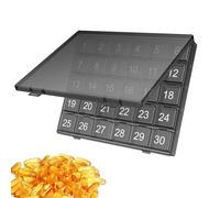 Monthly Pill Organizer - 8.35x6.93 Inch Pp Box, 31 Day Medicine Case, Large Storage Tray | Elderly Senior Care Home Travel Daily Supplement Prescription Tablet Fish Oil Holder Safe