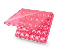 Monthly Pill Organizer Once a Day - 30 Day Pill Organizer Box - Easy to Open - Large Compartments Portable Case for Travel, Month Pill Cases Medicine Organizer for Vitamin (Pink)