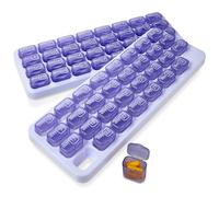 Monthly Pill Organizer - (Pack of 2) 31 Day Pill Organizer with Large Removable Medication Pods, Portable Pill Case Box and Holder for Daily Medicine and Vitamins for Travel, Purple