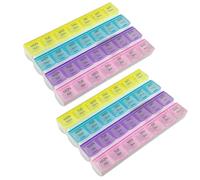 Monthly Pill Organizers - (Pack of 2) 28 Day Monthly Pill Planner to Separate Pills & Vitamins Week to Week, Travel Medication Reminder Daily Monday to Sunday Compartments