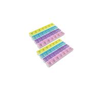 Monthly Pill Organizers - (Pack of 2) 28 Day Monthly Pill Planner to Separate Pills & Vitamins Week to Week, Travel