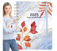 Monthly Planner 2025, Weekly Monthly Planner 2025 - Spiral Notebook Monthly Planner,Agenda Planner January-December 2025, A5 Notebook Daily Planner with Elastic Closure, Úti
