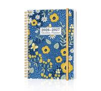 Monthly Planner 2026 - Monthly Calendar from May 2026 to December 2027, 12 Month Planner with Spiral Binding, Inner Pocket, Elastic Closure, 5.8" x 8.5", Flower-C