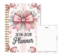 Monthly Planner - 36 Month Undated Planner, Premium Bow Design Pages, Portable Large Format | Structured Monthly Weekly Views for Academic Projects Scheduling Daily Tasks Career Study Planning