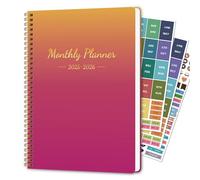 Monthly Planner Jan 2025 - Dec 2026, Simple Calendar Planner Notebook 8.5" x 11" Soft PVC Cover Spiral Binding With Goals To Do List, Habit Tracker, 24 Months Suitable for Schools & Offices & Home