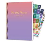 Monthly Planner Jan 2025 - Dec 2026, Simple Calendar Planner Notebook 8.5" x 11" Soft PVC Cover Spiral Binding With Goals To Do List, Habit Tracker, 24 Months Suitable for Schools & Offices & Home