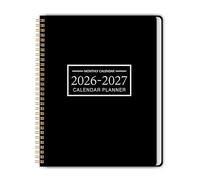 Monthly Planner Jan 2026 - Dec 2027, Monthly Planner for 24 Monthes, 9×11 Inch, Teacher Planner Monthlys, Hard PVC Cover, Spiral Bound, Time Management Calendar, Perfect for School & Office (Black)