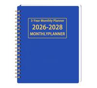 Monthly Planner Notebook, Habit Tracker, 21.5x14.8x17cm, Spiral Agenda Organizer, 3-Year Desk Journal, Password Log, For Desk Teacher College Kids Home Offices Business Work School