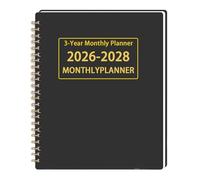 Monthly Planner Notebook, Habit Tracker, 21.5x14.8x17cm, Spiral Agenda Organizer, 3-Year Desk Journal, Password Log, For Desk Teacher College Kids Home Offices Business Work School