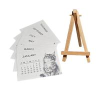 Monthly Planner - Seed Infused Paper Scheduler, Desktop Organization Aid, Sustainable Year 2026 Display, Natural Wood Stand Equipment, Dormitory Studio Time Tracker, Compact Wooden Base