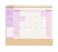 Monthly Planner Spiral Bound Paper 2026 Desk Calendar(Original Paper Brown) | Double-faced Pages, Printing, Ample Planning Space for Meetings, Anniversaries and Daily Home Office