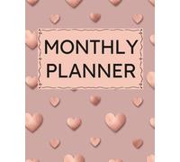 Monthly Planner: Undated Minimalist Layout for ADD Calendar Organization, Neurodivergent-Friendly Lexend Font, Productivity & Scheduling, Goal Setting, Dark Rose Gold Hearts Cover Design
