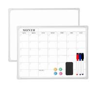 Monthly Planner Whiteboard, Dry Erase Calendar Board, Double-Sided | Hanging to Do List Memo Board | with 4 Markers 4 Magnets & Eraser | for Home, Fridge Office School Schedule & Goal(30x40cm)