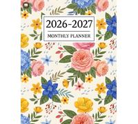 monthly planner with notes pages: Large 8.5 x11 Two Year Calendar Schedule Organizer | January 2026 - December 2027 Agenda With Holidays | For Women, Teen Girls, College Students | flower Cover