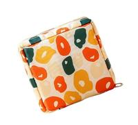 Monthly Sanitary Bag, Printed Pantiliners Storage Bag, 12 x 4 x 12 cm, Polyester, Portable Reusable Hygiene Bag for Women, Girls, Travel Handbag, 4.72 x 1.57 x 4.72 Inches