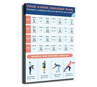 Monthly Walking Plan Walking Workout Guide Habit Tracker Poster Motivational Wall Art for Home Gym(Unframed,08x12inch(20x30cm))