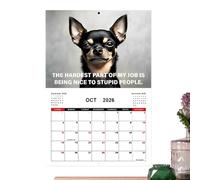 Monthly Wall Calendar, Funny Puppy Photo Calendar, Creative Working Dog 2026 Planner for Workplace Family Home Planning Table School Friends Organizing