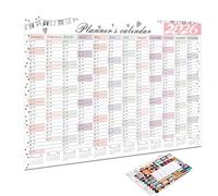 Monthly Wall Calendar - Large Paper Planner | Poster Annual Wall Calendar Planner for Office School Classroom Birthday Event Holiday Meal Planning