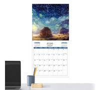 Monthly Wall Calendar - Monthly Wall Calendar With Scenes Illustrations,Planner with Funny Paper for Cute Dorm Family Kids College School Apartment Home Teachers Bedroom House Kitchen Students Educato