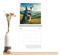 Monthly Wall Calendar, Whole Year Wall Monthly Calendar, Medieval Humor Planners January to December for Study Classroom Living Room Bedroom Dining Room