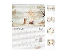 Monthly Wall Calendar with Bible - 12 Month Calendar, 12 Wire Bound Wall Calendar with Hook | Landscape Paintings With Natural Watercolor 2025 Stories Of The