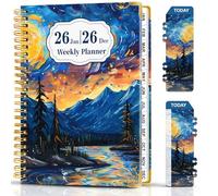 Monthly & Weekly Planner from Jan 2026 - Dec 2026, 21.5 x 16 cm A5 2026 Daily Planner Week to View with Spiral Bound, Monthly Weekly Planners with Bookmark for School Office