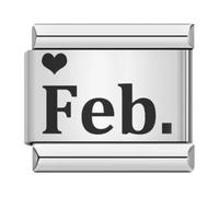 Months Dates Charm Links 9mm Italian Charm Bracelet (2 February)