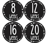 Months in Motion 967 Pregnancy Baby Bump Belly Stickers Maternity Week Sticker Arrows (Black/White) by Months In Motion