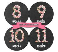 Months In Motion Pregnancy Weekly Belly Growth Stickers - Week to Week Pregnant Expecting Photo Prop - Maternity Keepsake - Baby Bump - Large Set of 36 Weekly Photo Sticker