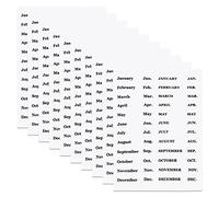Months Planner Stickers, 10 Sheets 480pcs Monthly Tab Stickers, Clear Black Font Removable Waterproof Vinyl Monthly Cash Envelope Sticker Labels for Monthly Finance Planner (Black)