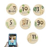 Months Signs 7 PCS Double Sided Printed Decorative Announcement