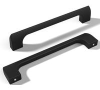 monti hardware | 1 Pack Flat Black 5 Inch Hole Center | Solid Metal Cabinet Handles Bathroom Home Decor Drawer Pulls | Stainless Metal Kitchen Cabinet Handles | Etna Collection