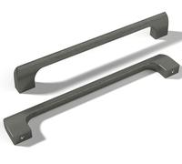 monti hardware | 1 Pack Gun Metal 6.3 Inch Hole Center | Solid Metal Cabinet Handles Bathroom Home Decor Drawer Pulls | Stainless Metal Kitchen Cabinet Handles | Etna Collection