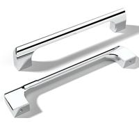 monti hardware | 10 Pack Polished Chrome 5 Inch Hole Center | Solid Metal Cabinet Handles Bathroom Home Decor Drawer Pulls | Stainless Metal Kitchen Cabinet Handles | Etna Collection