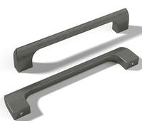 Monti Hardware | 5 Pack Gun Metal 5 Inch Hole Center Modern Rectangular Pull Handles | Stainless Steel & Zinc Cabinet Handles | Easy to Install | Ambidextrous | 5.7 Inches