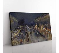 Montmartre Boulevard at Night by Camille Pissarro Canvas Print 30x20 Inch