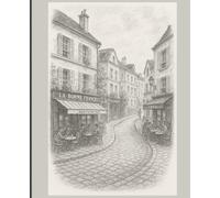 Montmartre Paris Black & White Composition Notebook | 120 Pages College Ruled, 7.5” x 9.25” | Artistic French Sketch Journal for Writing, School, Travel Notes & Gifts